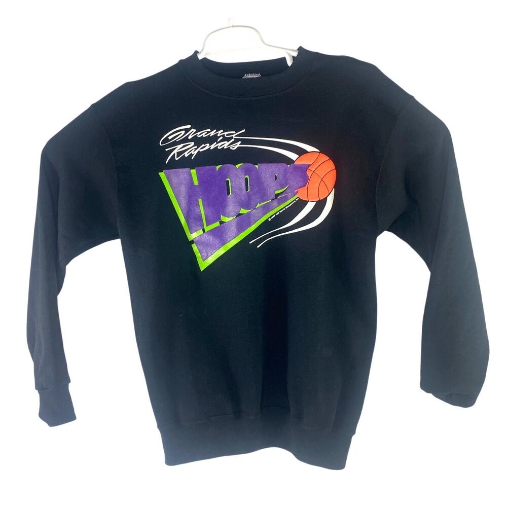 Vtg 1989 Tultex CBA Grand Rapids Hoops Mackers Basketball Mens M Sweatshirt
